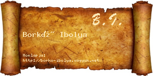 Borkó Ibolya névjegykártya