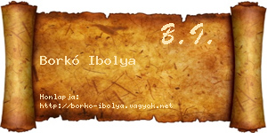 Borkó Ibolya névjegykártya