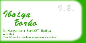 ibolya borko business card